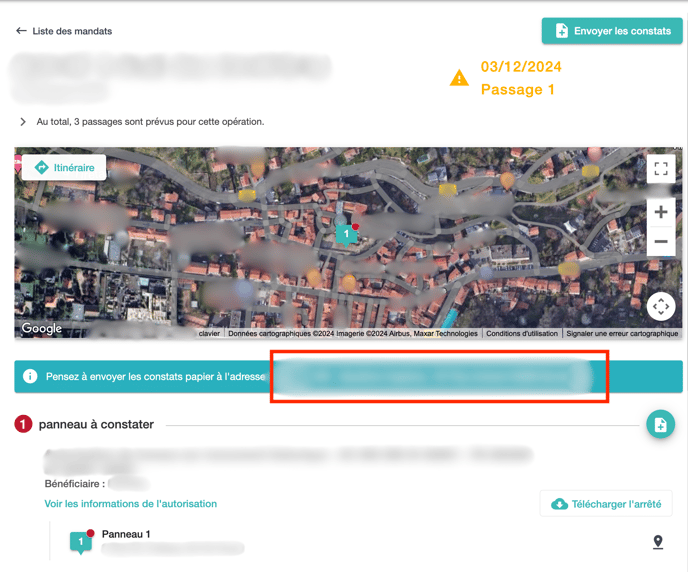 adresse envoi constat plateforme
